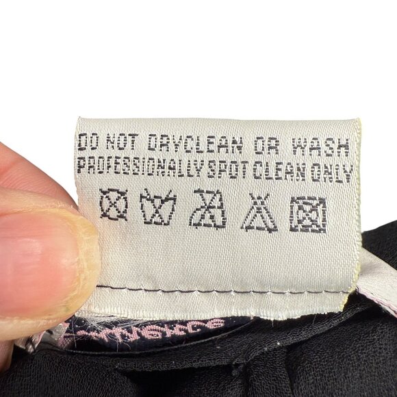 VINTAGE Women's LAURENCE KAZAR Silk Sequin Trouser Pant Black | Size L - Picture 8 of 10